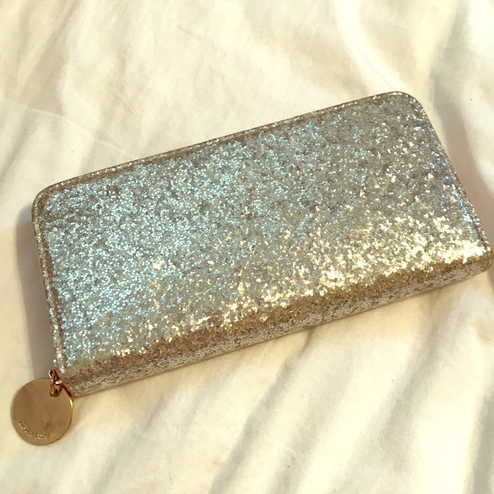 Silver glitter wallet, deux lux